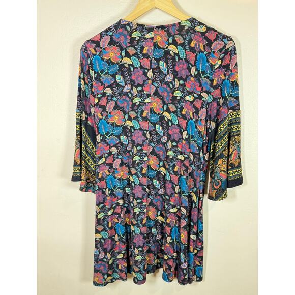 Soft Surroundings Womens Tunic Top Bell Sleeve Embroidered Floral Small Boho - Picture 8 of 9